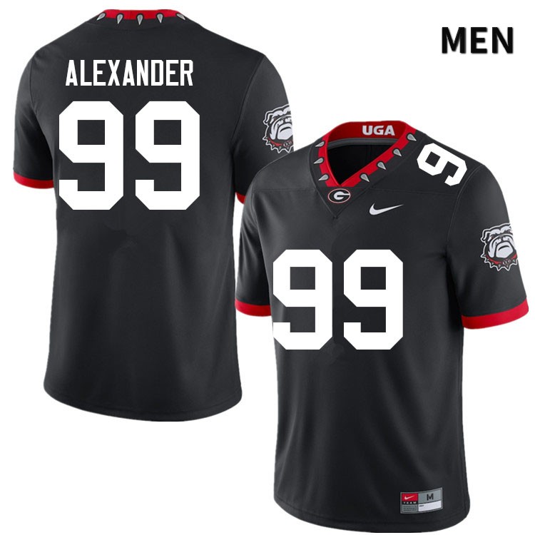 Georgia Bulldogs Men's Bear Alexander #99 Black Mascot 100th Anniversary Stitched College UGA Football Jersey 23HV010KT